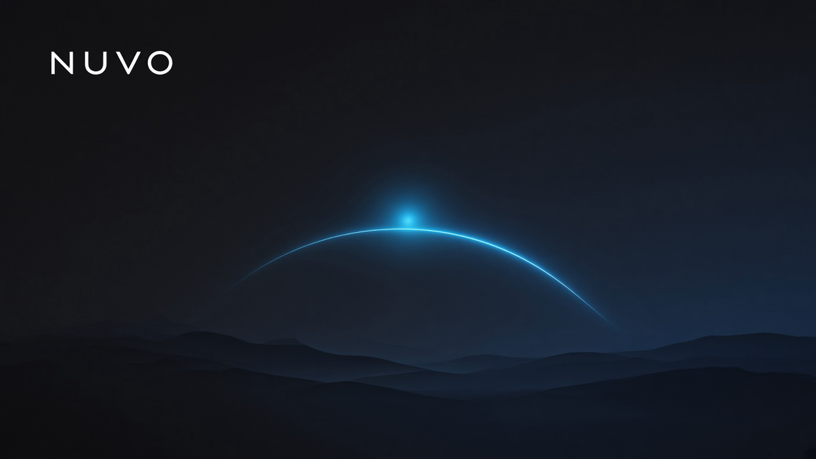 NUVO wordmark on a dark navy background with a cyan arc, for an explainer of Apple Watch Sleep Score