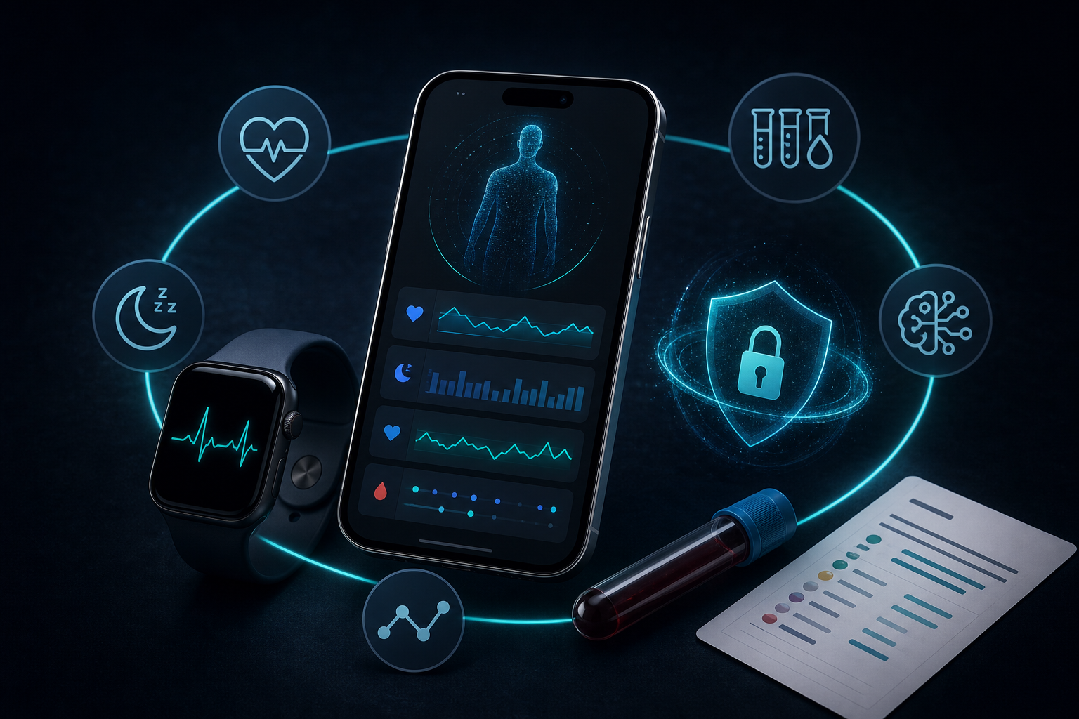 Longevity Coach App for iPhone: What to Look For — a buyer's guide helping iPhone users evaluate AI longevity coaching apps (criteria: wearable/Apple Health integration, biomarker depth, privacy/on-device processing, actionable coaching vs. just a score), positioning Nuvo as a strong fit for iPhone users who want a privacy-first, actionable coach